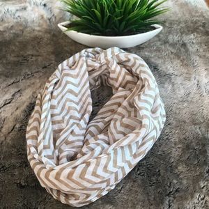 Gold and White Chevon Infinity Scarf